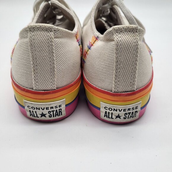Converse Womens CTAS Lift Ox Pink Tan Rainbow Platform Sneakers Shoes Sz US 10 - Picture 6 of 9